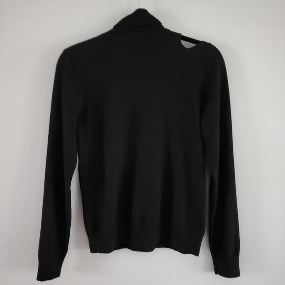 Lovers + Friends Black Kade Cutout Shoulder Mock Neck Sweater Size L - Picture 5 of 6